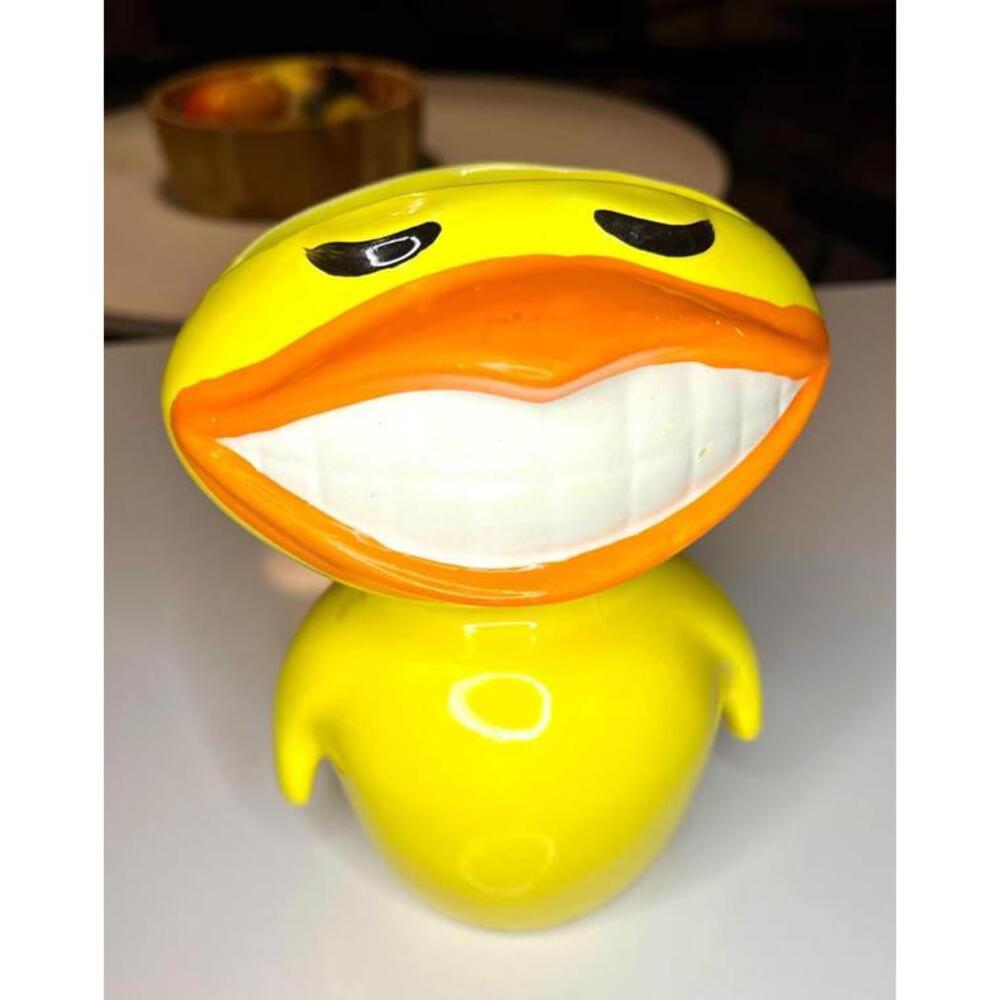 Smiling Duck planter pencil holder retro duck kitch fun gift